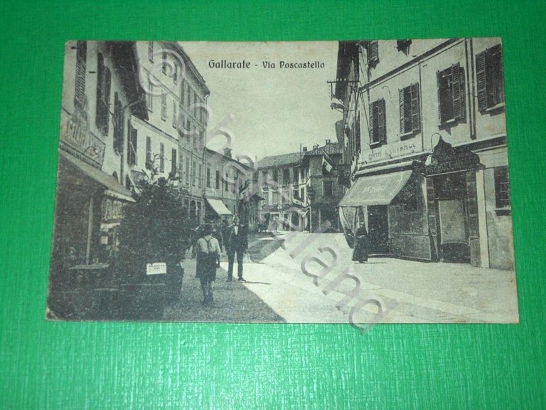 Cartolina Gallarate - Via Poscastello -- 1916