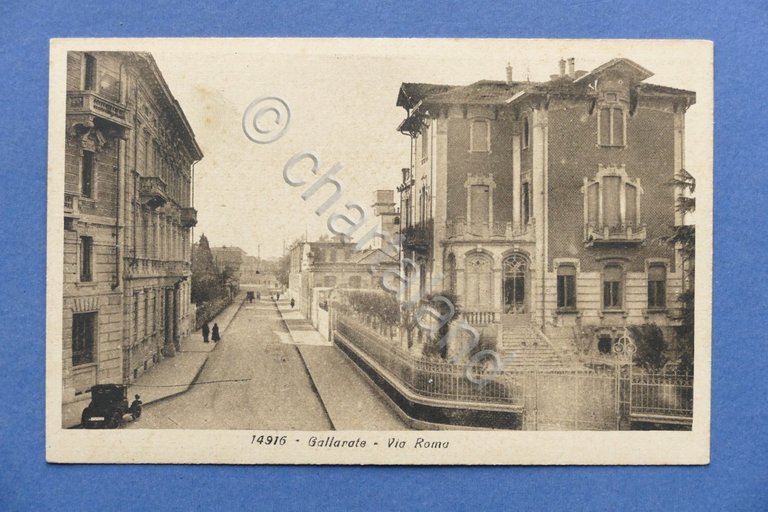 Cartolina Gallarate - Via Roma - 1915 ca.