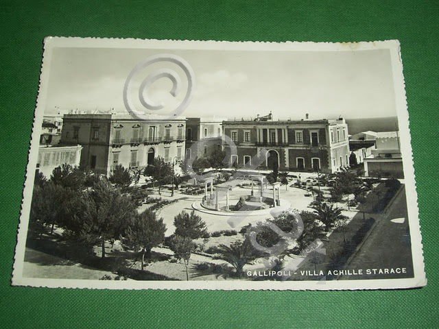 Cartolina Gallipoli - Villa Achille Starace 1942.