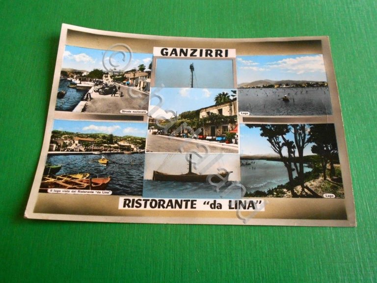 Cartolina Ganzirri - Vedute diverse - Ristorante "Da Lina" 1961