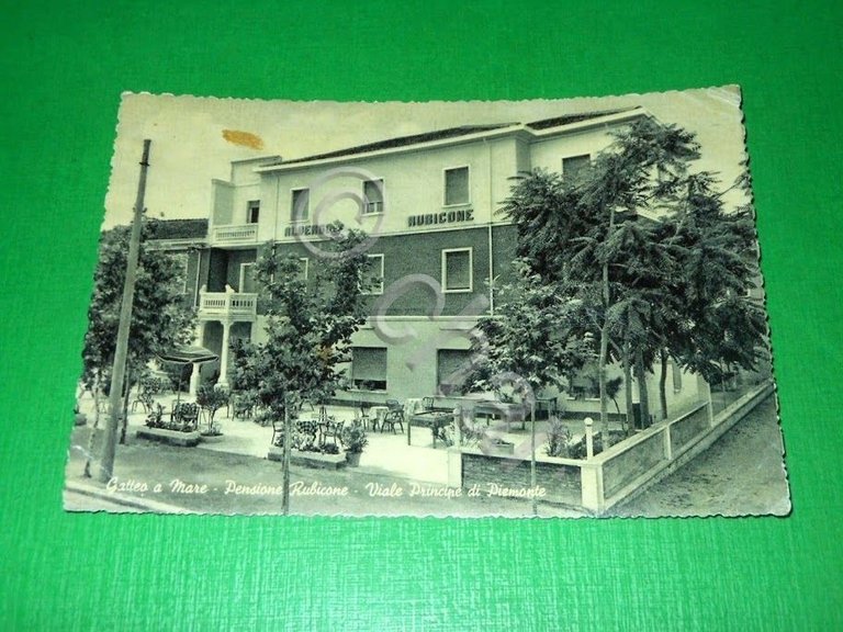 Cartolina Gatteo a Mare - Pensione Rubicone - Viale Principe …