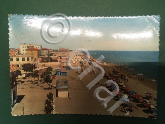 Cartolina Gatteo Mare - Panorama Della Spiaggia - 1961