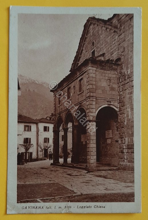 Cartolina Gavinana - Loggiato Chiesa - 1930