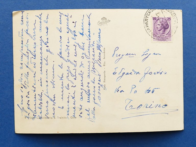 Cartolina Gela - Giardini Pubblici - 1960 ca..