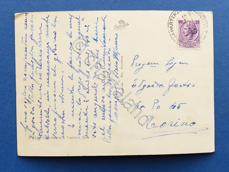 Cartolina Gela - Giardini Pubblici - 1960 ca..