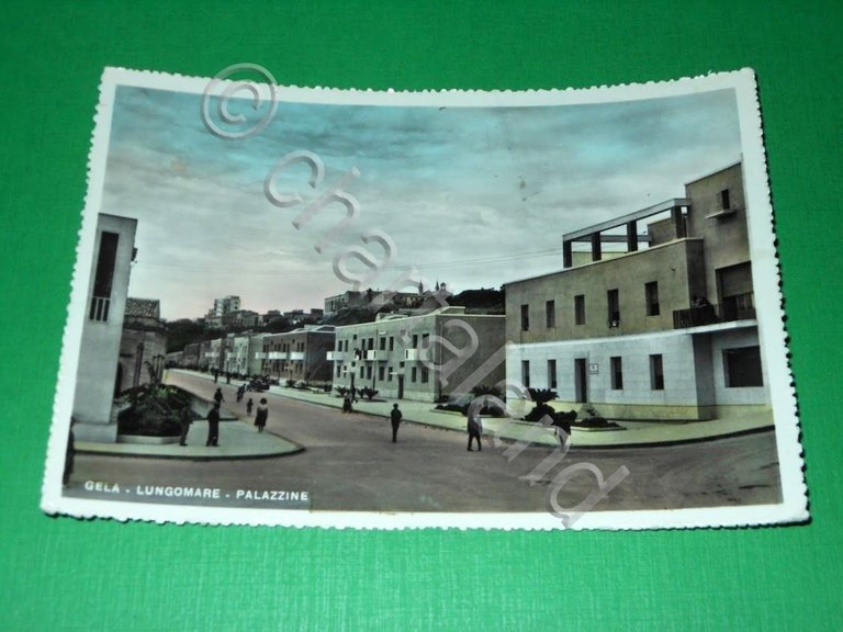 Cartolina Gela ( Caltanissetta ) - Lungomare - Palazzine 1956
