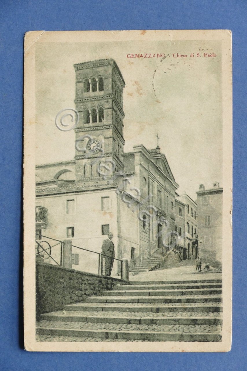 Cartolina Genazzano - Chiesa di San Paolo - 1939.