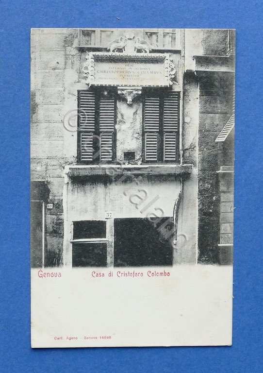 Cartolina Genova - Casa di Cristoforo Colombo - 1905 ca..