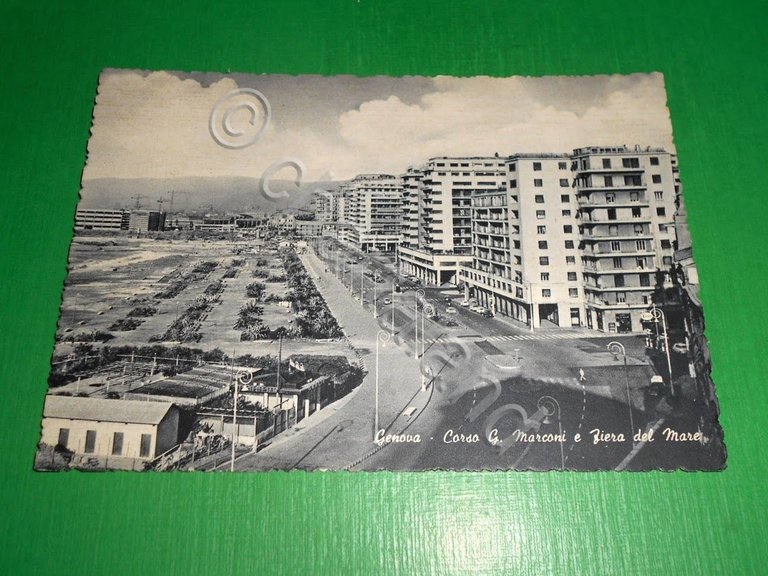 Cartolina Genova - Corso G. Marconi e Fiera del Mare …