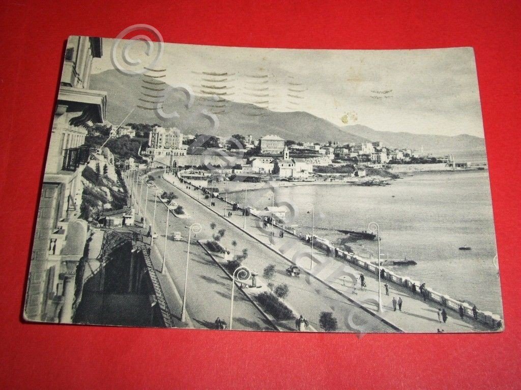 Cartolina Genova - Corso Italia - 1949.
