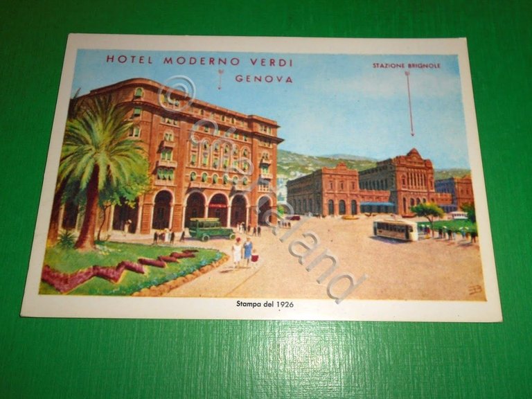 Cartolina Genova - Hotel Moderno Verdi - Stampa del 1926 …