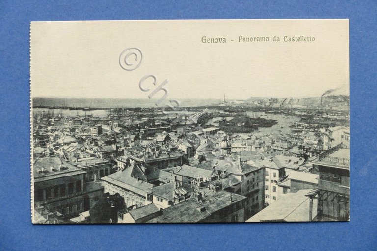 Cartolina Genova - Panorama da Castelletto - 1910 ca.