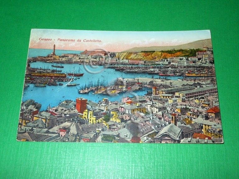 Cartolina Genova - Panorama da Castelletto 1938