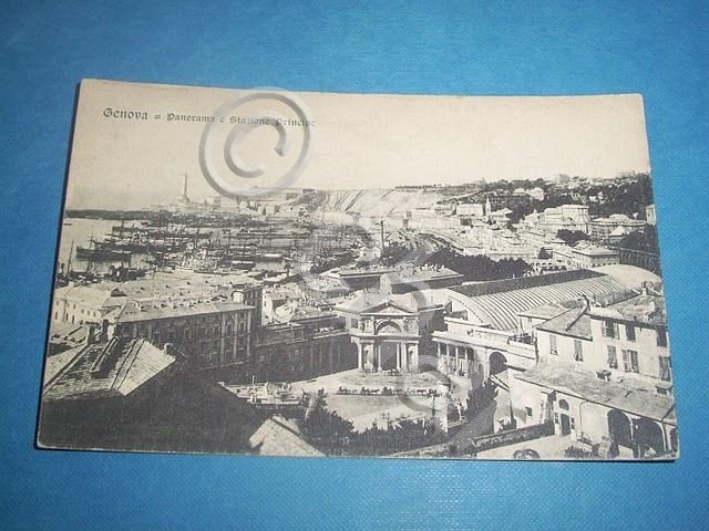 Cartolina Genova - Panorama e Stazione Principe 1910 ca