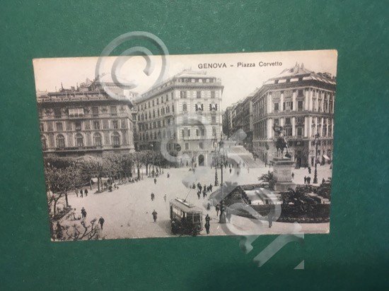 Cartolina Genova - Piazza Corvetto - 1930 ca.