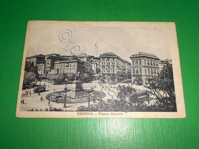 Cartolina Genova - Piazza Corvetto 1929