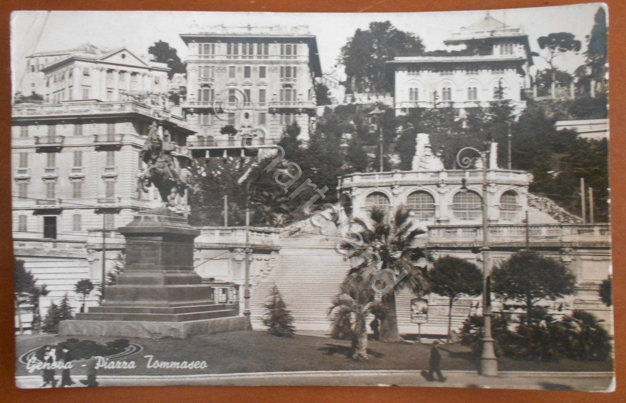 Cartolina Genova - Piazza Tommaseo - 1948