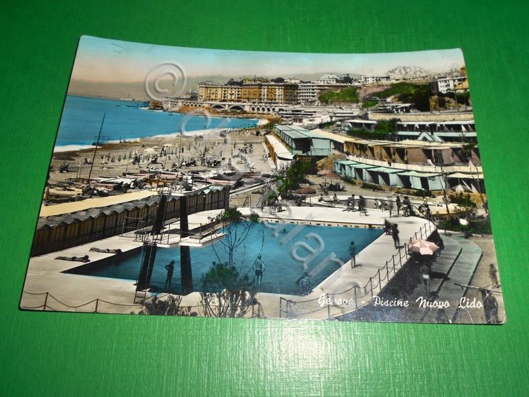 Cartolina Genova - Piscine Nuovo Lido 1957.