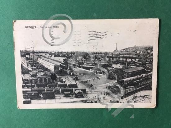 Cartolina Genova - Ponte dei Mille - 1930