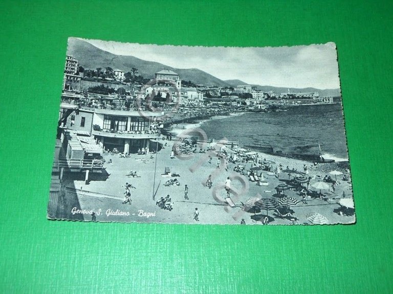 Cartolina Genova - S. Giuliano - Bagni 1954