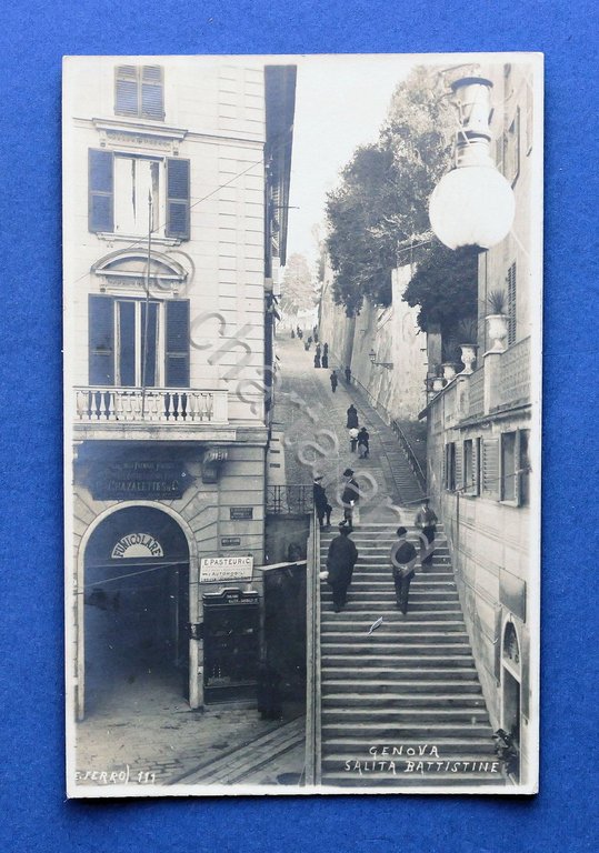 Cartolina Genova - Salite Battistine - 1925 ca.