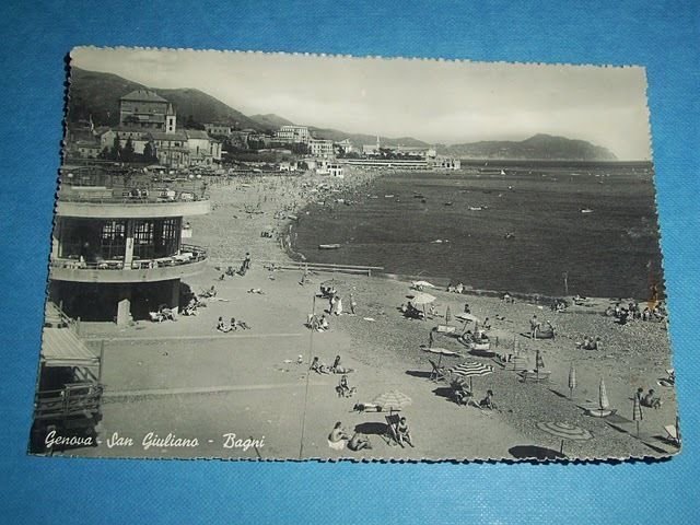 Cartolina Genova - San Giuliano - Bagni 1953.