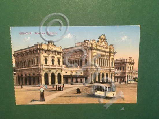 Cartolina Genova - Stazione Brignole - 1916