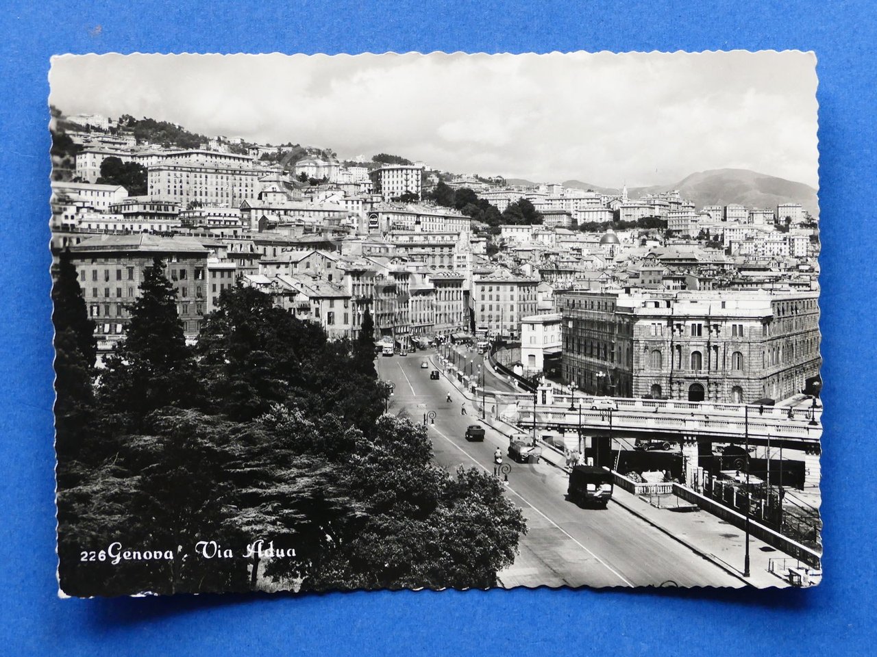 Cartolina Genova - Via Adua - 1954.