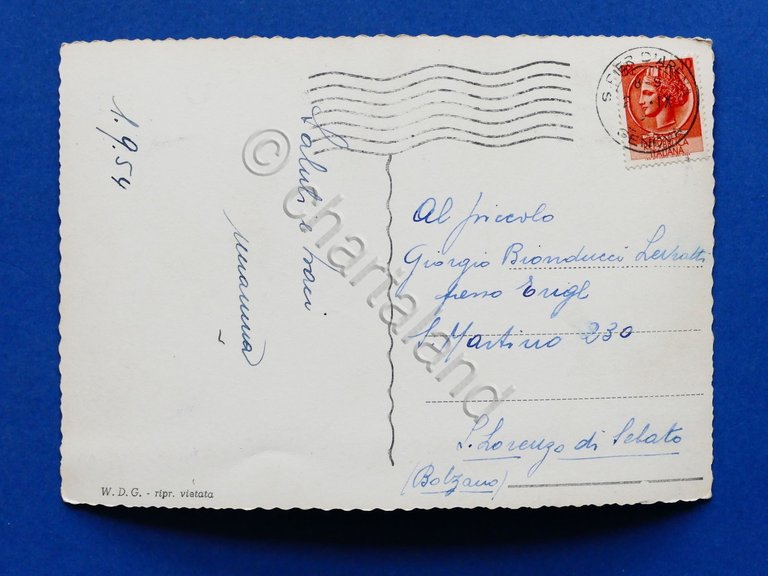 Cartolina Genova - Via Adua - 1954.