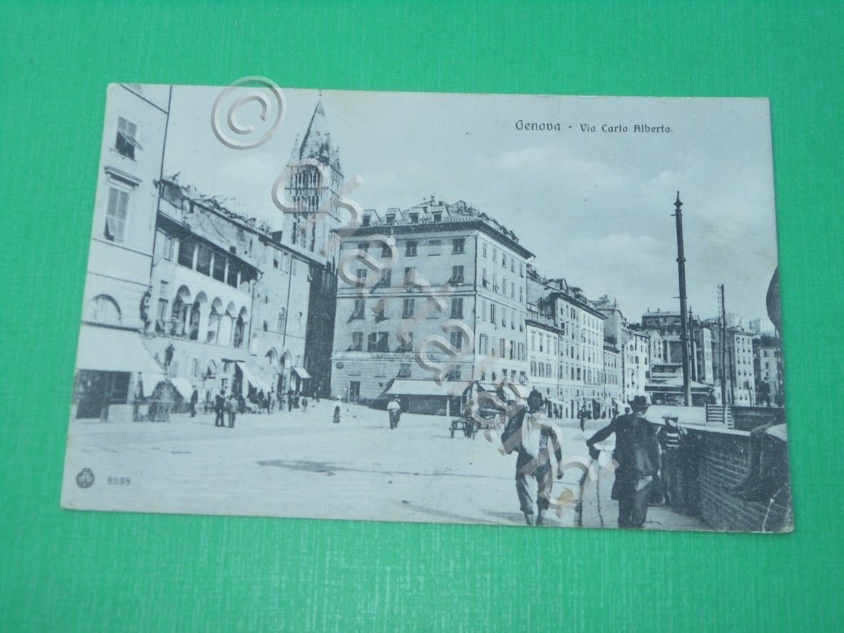 Cartolina Genova - Via Carlo Alberto 1907.