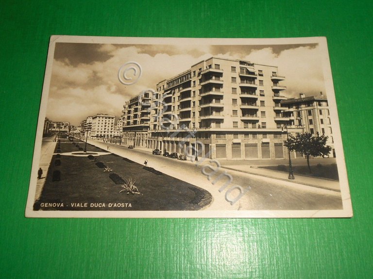Cartolina Genova - Viale Duca d' Aosta 1948
