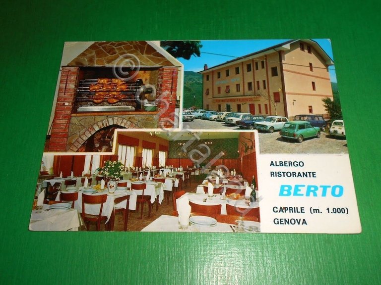 Cartolina Genova Caprile - Albergo Ristorante Berto 1975.