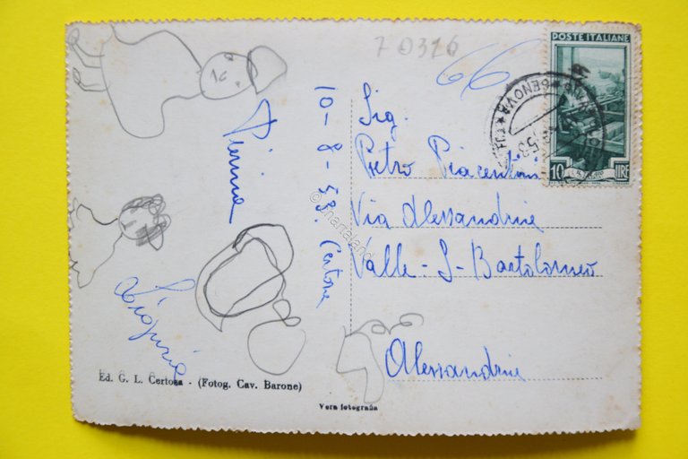 Cartolina Genova Certosa Via Benedetto Brin Scuola Secondaria 1959