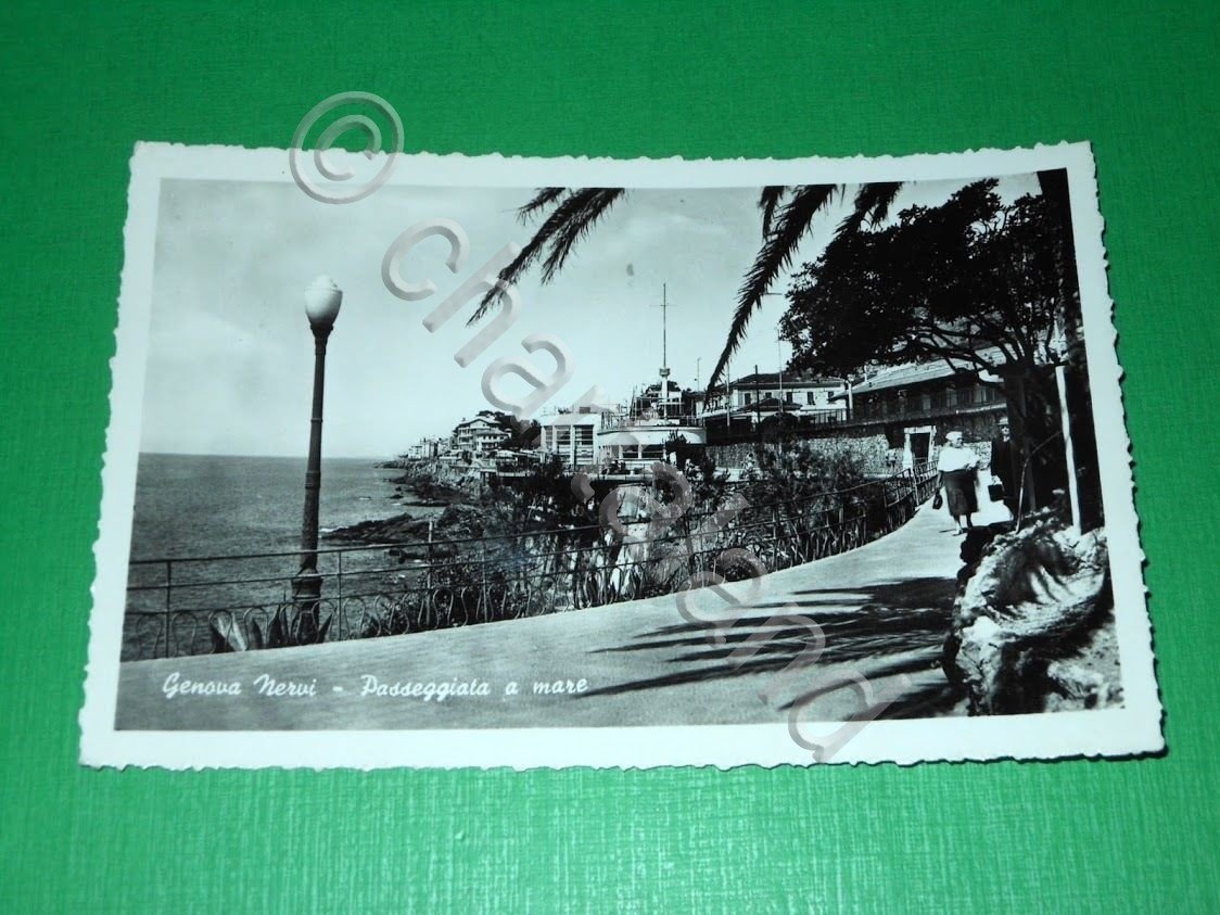 Cartolina Genova Nervi - Passeggiata a mare 1955 | Immagine principale
