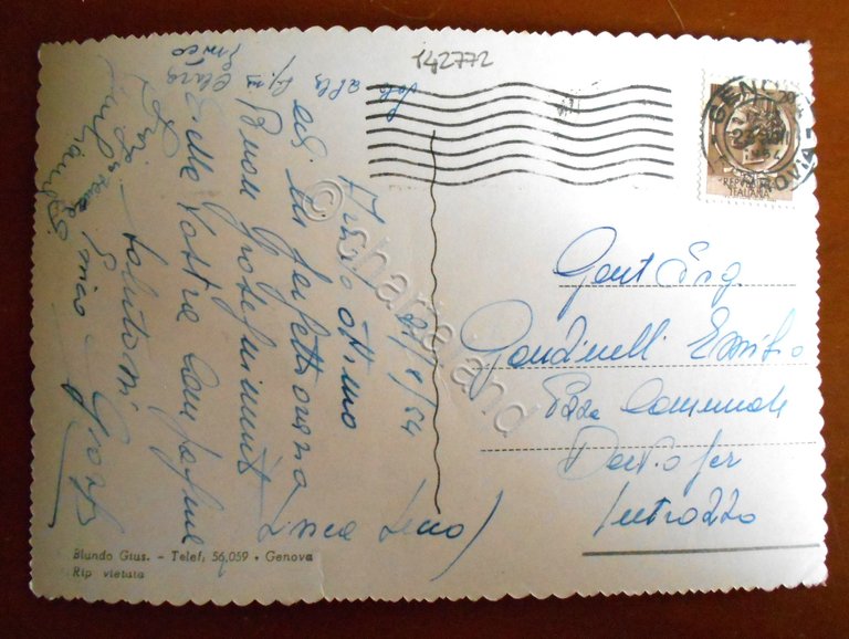 Cartolina Genova Pegli - Piazza Lido di Pegli - 1954