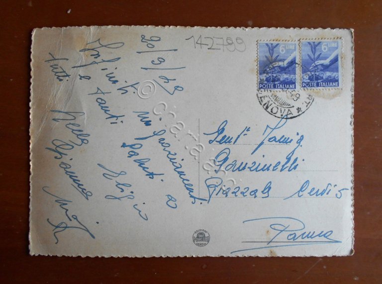 Cartolina Genova Pegli - Villa Pallavicini - 1949