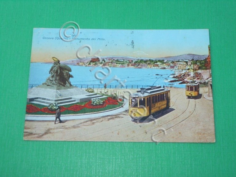 Cartolina Genova Quarto - Monumento dei Mille 1931.