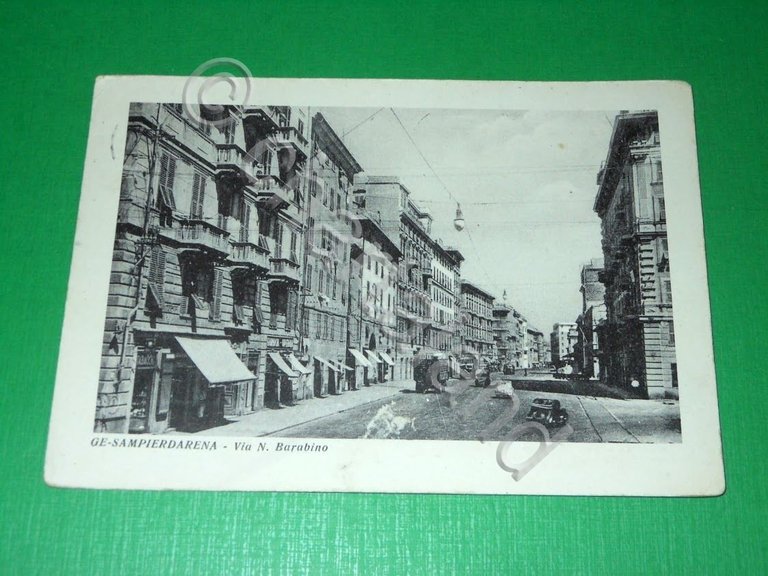 Cartolina Genova Sampierdarena - Via N. Barabino 1954