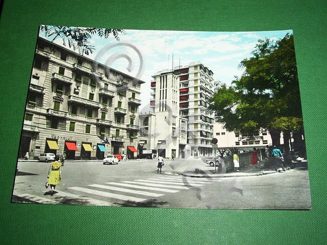 Cartolina Genova Sestri Ponente - Piazza Alfredo Oriani 1961