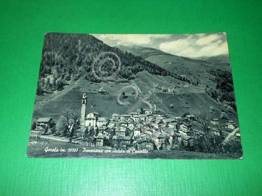 Cartolina Gerola - Panorama con veduta di Castello 1953 | Immagine principale