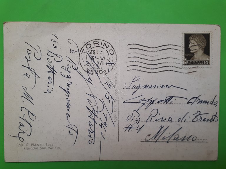 Cartolina Giaglione (Susa) - Frazione di S. Andrea con veduta …