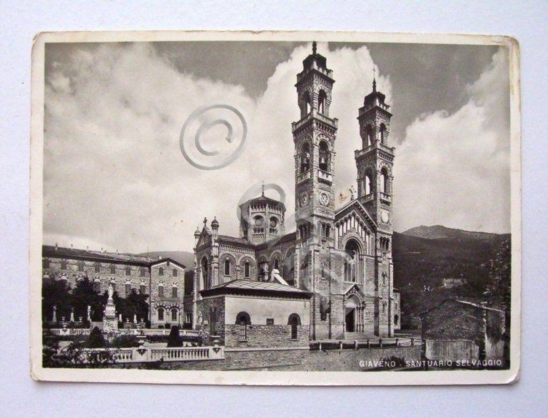 Cartolina Giaveno - Santuario Selvaggio 1961