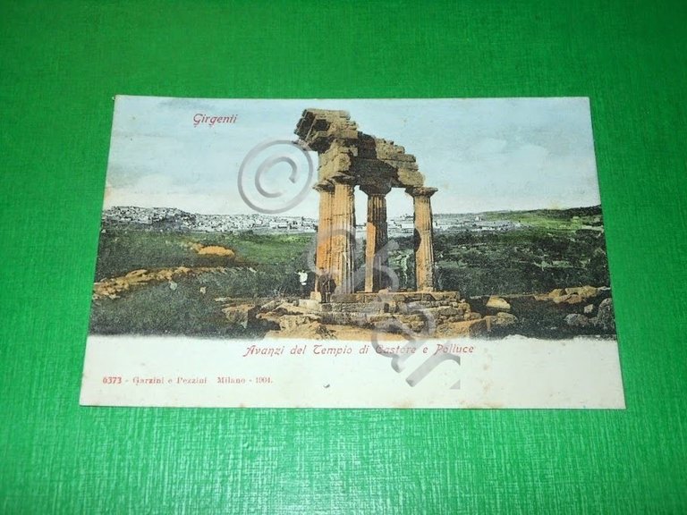 Cartolina Girgenti - Avanzi del Tempio di Castore e Polluce …