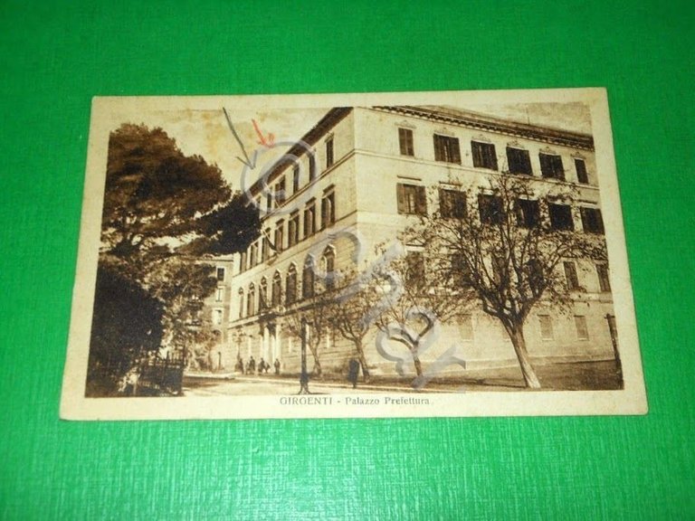 Cartolina Girgenti - Palazzo Prefettura 1925