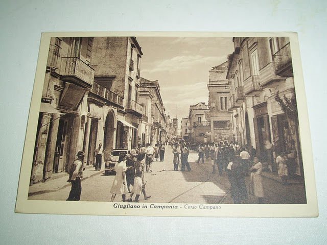 Cartolina Giugliano in Campania - Corso Campano 1954.