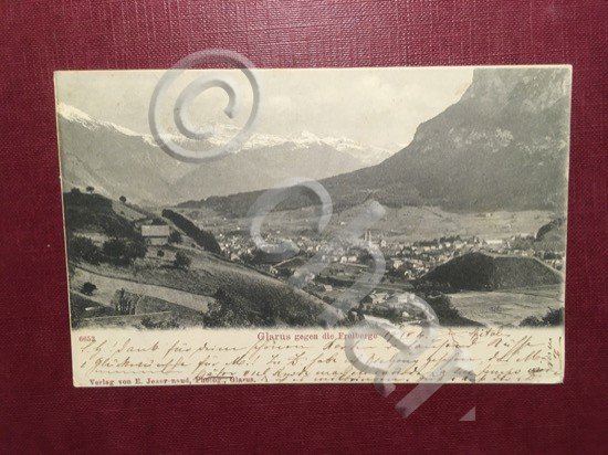 Cartolina Glarus Gegen die Freiberge - 1904