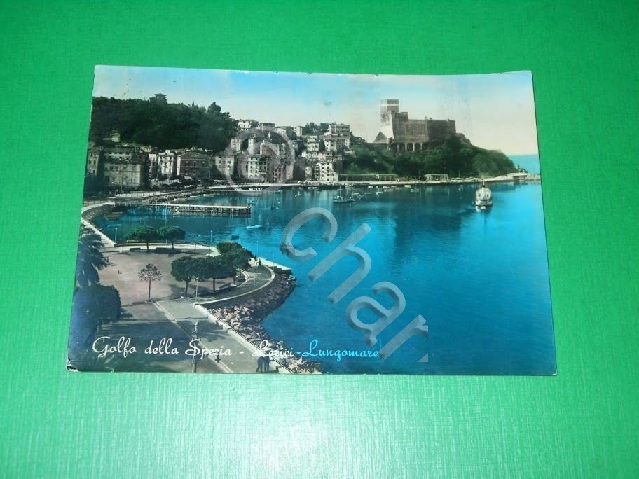Cartolina Golfo della Spezia - Lerici - Lungomare 1959.
