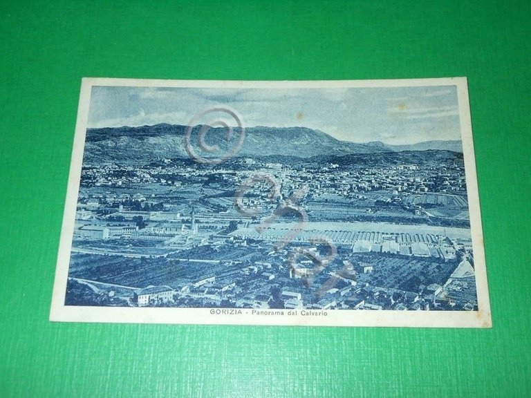 Cartolina Gorizia - Panorama dal Calvario 1941.