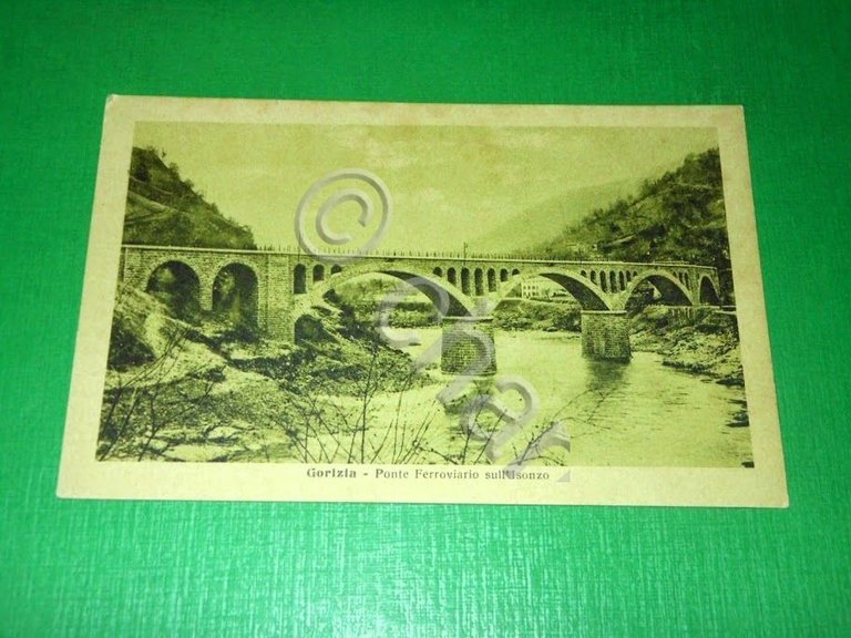 Cartolina Gorizia - Ponte Ferroviario sull' Isonzo 1930 ca | Immagine Gallery 2