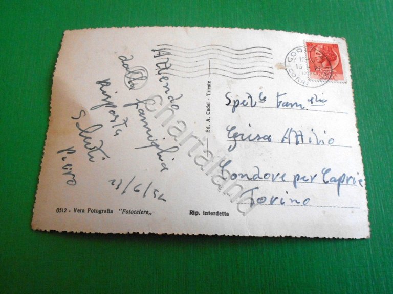 Cartolina Gorizia - Via G. Garibaldi 1954.